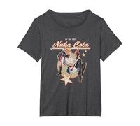Fallout Video Game Retro Nuka Cola Ad T-Shirt, Women's Plus, Dark Heather Grey, 4X