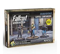 Fallout Wasteland Warfare: Survivors: Capital Companions - 3 Miniatures, 32mm Unpainted Resin Figures, Capital Wave