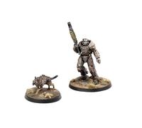 Modiphius Entertainment Fallout Wasteland Warfare X-01 Survivor & Dogmeat Creatures Miniatures Set