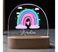 Fallover Personalised Baby Boy/Girl Night Light - Custom Name LED Nursery Lamp - Christening, Birthday, Christmas Gift for Kids - Jungle Animal Bedside Decor, Ideal Birth Gifts, Night 06