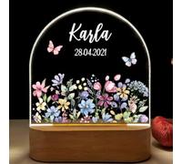 Fallover Personalised Baby Boys Girls Gifts, Custom LED Night Light Lamp for Babys Nursery - Cute Animals Design, Personalised Kids Sleep Light for Daughter, Son, Niece, Granddaughter, New Baby (11)