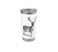 Fallow Deer with Antlers Stainless Steel Insulated Tumbler