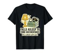 Falls Asleep to Crime Documentaries L Documentary Enthusiast Value Graphic T-Shirt