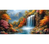 Falls Diamond Art, Pattern Autumn Diamond Painting Kits for Adults 5D DIY Full Round Drill Gem Crystal Art Kits Crafts for Adults Beginner for Home Decor, Room Decor, Gifts 32X64 Inch -bby260361