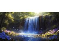 Falls Diamond Art, Pattern Landscape Diamond Painting Kits for Adults 5D DIY Full Round Drill Gem Crystal Art Kits Crafts for Adults Beginner for Home Decor, Room Decor, Gifts 32x64inch -bby2603C3