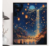 Falls Diamond Pinting Landscape Diamond Art Kits Adults Beginner, Crystal Gem Art 5D DIY Round Full Drill Crystal Rhinestone Embroidery Cross Stitch for Home Decor, Gifts 20x28 Inch -hjw2508BW566