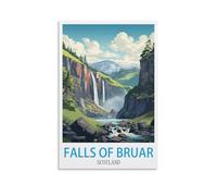 Falls of Bruar Scotland Vintage Travel Posters 16x24inch(40x60cm) Canvas Art Poster And Wall Art Picture Print Modern Family Bedroom Decor