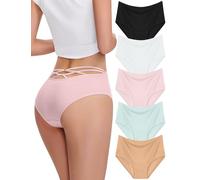 FallSweet High Waisted Underwear Women Criss Cross Back Sexy Knickers Comfy Panties Multipack(Multi1,XL)
