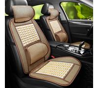 FALMDCQ 2 Sets Car Seat Cushion, Compatible with Ford Kuga EcoSport EVOS, Bamboo Silk Ventilation Mat Lumbar Backrest Support,B