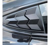 FALMDCQ Car Rear Window Triangle Louver, Side Air Vents Shutter Cover, Exterior Accessories, Compatible with Tesla Model 3 2017-2021,2-Matte Black