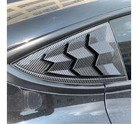 FALMDCQ Car Rear Window Triangle Louver, Side Air Vents Shutter Cover, Exterior Accessories, Compatible with Tesla Model 3 2017-2021,3-Carbon Fiber Look