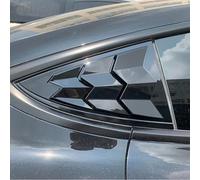 FALMDCQ Car Rear Window Triangle Louver, Side Air Vents Shutter Cover, Exterior Accessories, Compatible with Tesla Model 3 2017-2021,1-Gloss Black