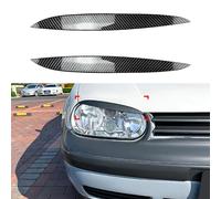 FALMDCQ Compatible with Volkswagen VW Golf 4 MK4, 2PCS Car Headlight Eyelid Eyebrow Front Head Light Cover Brow Headlamp Eye Lid Trim Sticker,A Carbon fiber look
