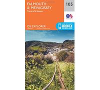Explorer 105 Falmouth & Mevagissey Map With Digital Version, Orange One Size