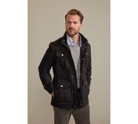'Falmouth' Windproof Funnel Neck Full Zip Waxed Four Pocket Jacket Hinter & Hobart Black XS