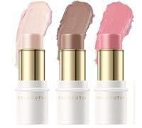 FALOCUTUS 3 Pcs FAIR Contour Stick Set,Cream Blush & Highlighter Bronzer Pen,Long Lasting & Smooth Natural Face Contouring Illuminator,Professional Makeup Kit for All Skin