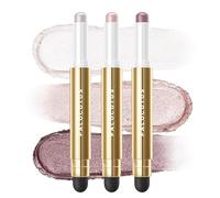 FALOCUTUS 3 PCS Gel Eyeshadow Stick,Cream Matte and Shimmer Eyeshadow Pencil,Waterproof & Smudge-Proof Highlighter Makeup Pen,Long Lasting Shimmer Finishing and Create Resistant,N-Twilight Garden