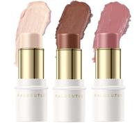 FALOCUTUS 3 Pcs NEUTRAL Contour Stick Set,Cream Blush & Highlighter Bronzer Pen,Long Lasting & Smooth Natural Face Contouring Illuminator,Professional Makeup Kit for All Skin