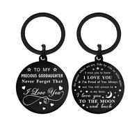 FALOGI Goddaughter Christening Gifts for Girls, Goddaughter Keyring from Godmother, I Love My Goddaughter Gifts