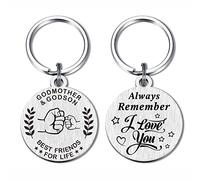 FALOGI Godmother Gifts from Godson, Godmother Birthday Gifts, Remember I Love You Godmother Keychain