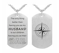 FALOGI Husband Necklace, Husband Dog Tag, I Love My Husband Jewellery Gifts from Wife