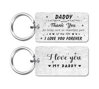 FALOGI I Love You Daddy Engraved Keyring, Personalised Daddy Gift from Daughter Son, Best Dad Present for Father's Day Christmas