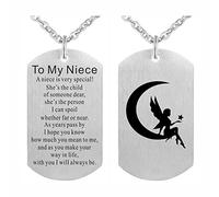 FALOGI Niece Necklace from Auntie, To My Niece Gifts Dog Tag, Jewellery Gifts for Girls