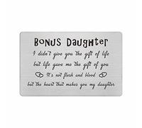 FALOGI Stepdaughter Wallet Card, Stepdaughter Gifts from Stepmum Stepdad, Special Step Daughter Birthday Card for Girls