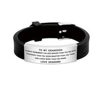 FALOGIJE to Our/My Grandson Gifts Bracelet with Inspirational Love Quotes from GRANDMA