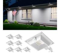 FALOVE Solar Gutter Lights, Super Bright Upgraded Solar Fence Lights Outdoor Waterproof Led, 4 Ways Installation Solar Deck Lights for Outside Deck Wall Gate Garage Cabin Garden Backyard Patio 8 Pack