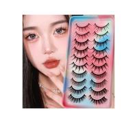 False 10 Pairs False 5 Styles Mixed Lashes 3D Faux Mink Volume Natural Charming Look Curled Fake Gift[, ]