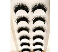 False 6 Natural Eyelashes Handmade Pair Eyelashes Siberian Lashes Pack (Black, One Size)