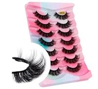 False 7 Pairs - Professional Reusable 8D Lashes - Natural Wispy Thick Fake Faux (G610)[G612, ]