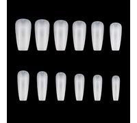 False Artificial Tip Long Full Cover Nail Finger Sculpted-Home Manicure Tool Fake Nails Transparent Natural 504x Tips Refill-packs Square Acrylic Glue-gel Kit With Uv Light Square Long Clear