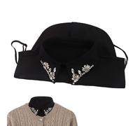 False Collar - 65g Rhinestone Detachable Collar | Fabric Elegant Crystal Accessory - Autumn Winter Style | Christmas Outfit Dress Blouse Sweater