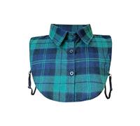 False Collar Denim Detachable Half Blouse Shirt Womens Women's Fake Collar Simple Solid Color Checked Button Down False Collars for Women Men Sweaters Collarless Clothes Adjustable One Size