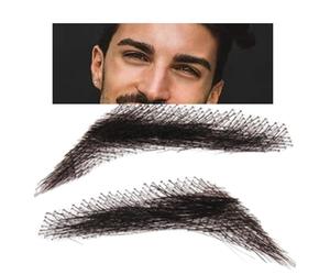 False Eyebrows - Naturally Enhanced Beauty, False Eyebrows Real Hair, 1 Pair Handmade Hair Brows | Reusable Eeyebrows Extensions, Breathable Real Hair Brows For Holiday Makeup