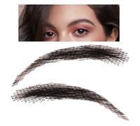 False Eyebrows - Real Hair Brows, Lace Extensions Pair | Natural Texture Reusable Strip Style with Breathable Base for Holiday Makeup Look Special Event Costume Application Beauty Use