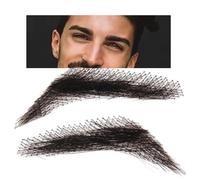 False Eyebrows Real Hair - Handmade Pair Reusable Natural Hairs Brows, Breathable Eyebrow Extensions Realistic Design | Holiday Makeup Cosmetic Enhancement For Events Photography Beauty Accessory
