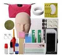 False Eyelash Extension Training Kit Beginners Practice Grafting Eyelash Tool Set Exercise Manikin Head Grafting Tool 19PCS