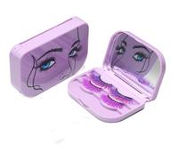 False Eyelash Storage Case with Mirror, Empty Travel Lash Organizer Box