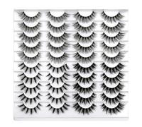False Eyelashes 20 Pairs Fluffy Eye Look 15MM Natural Strip Lashes Clear Band Extensions Fake Eyelash 8D Faux Mink Lashes Wholesale Bulk Pack