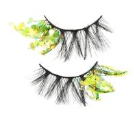 False Eyelashes 2pcs Yellow Fiber Luminous Decorative for Beauty
