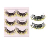 False Eyelashes,3 Pair Voluminous Curled Eye Make Up Supplies | Fake Eye Lashes - for Stage Carnival Party Festival Performance Club Women Girls