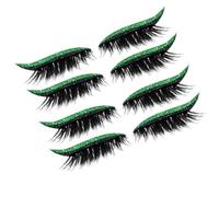False Eyelashes | 4 Pairs Adhesive Strip Eyelashes Stickers,Waterproof Adhesive Beauty Care Makeup Glitter Eye Liner Stickers for Women Girls Beginners Daily