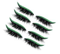 False Eyelashes | 4 Pairs Reusable Fake Eyelashes Stickers,Beauty Care Adhesive Eye Liner Stickers Waterproof Makeup for Home Performance Dating Daily Photography