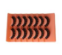 False Eyelashes 7 Pairs of Russian Curly Eyelashes Simulation Mink Eyelashes Thick Curly Fluffy 3D Eye Lashes Dramatic Full Length Faux Sable Eyelashes Black