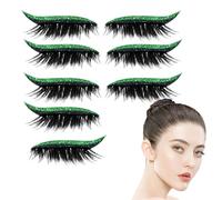 False Eyelashes, Adhesive Eyeliner Lashes, Glitter Fake Lashes, Wide Compatibility, Long-Lasting Curl Retention, 4pairs, For Travel Daily Wear Stage Parties Performance
