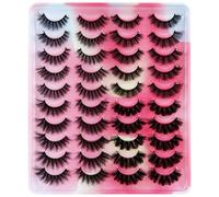 False Eyelashes Dramatic Fluffy 6D Mink Lashes - 20 Pairs Natural Curly Lashes Thick Fake Eyelashes (4 Styles)