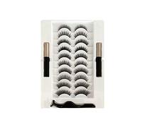 False Eyelashes Eyeliner Set 3D Fake Lashes with Applicator Mixed Styles for Extension 10 Pairs Reusable No Glue Needed Easy to Apply